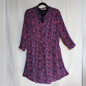 Daniel Rainn Long Sleeve Dress V-neck Elastic Waist